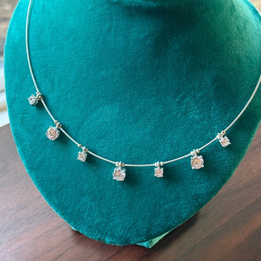 Anne Klein Floating Cubic Zirconia Necklace